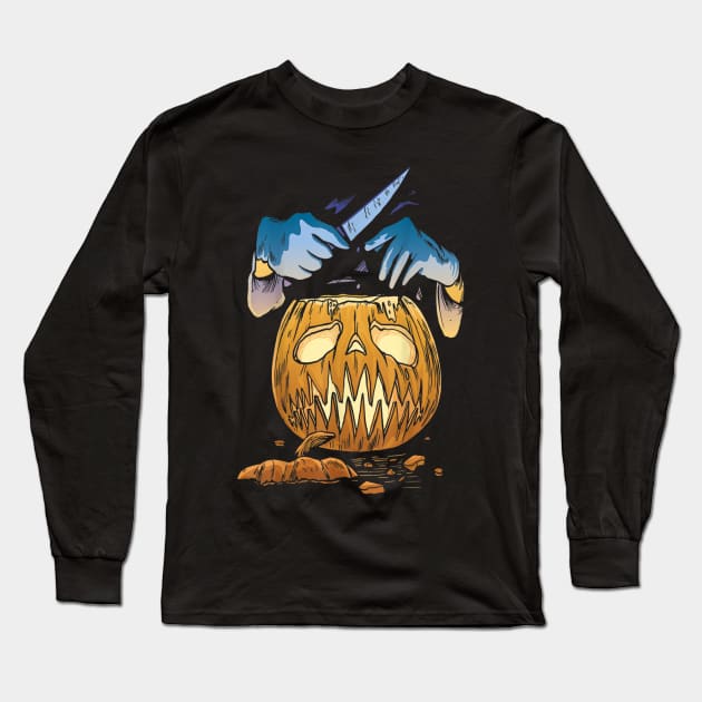 JackOLantern Evil Pumpkin Long Sleeve T-Shirt by oemsanex